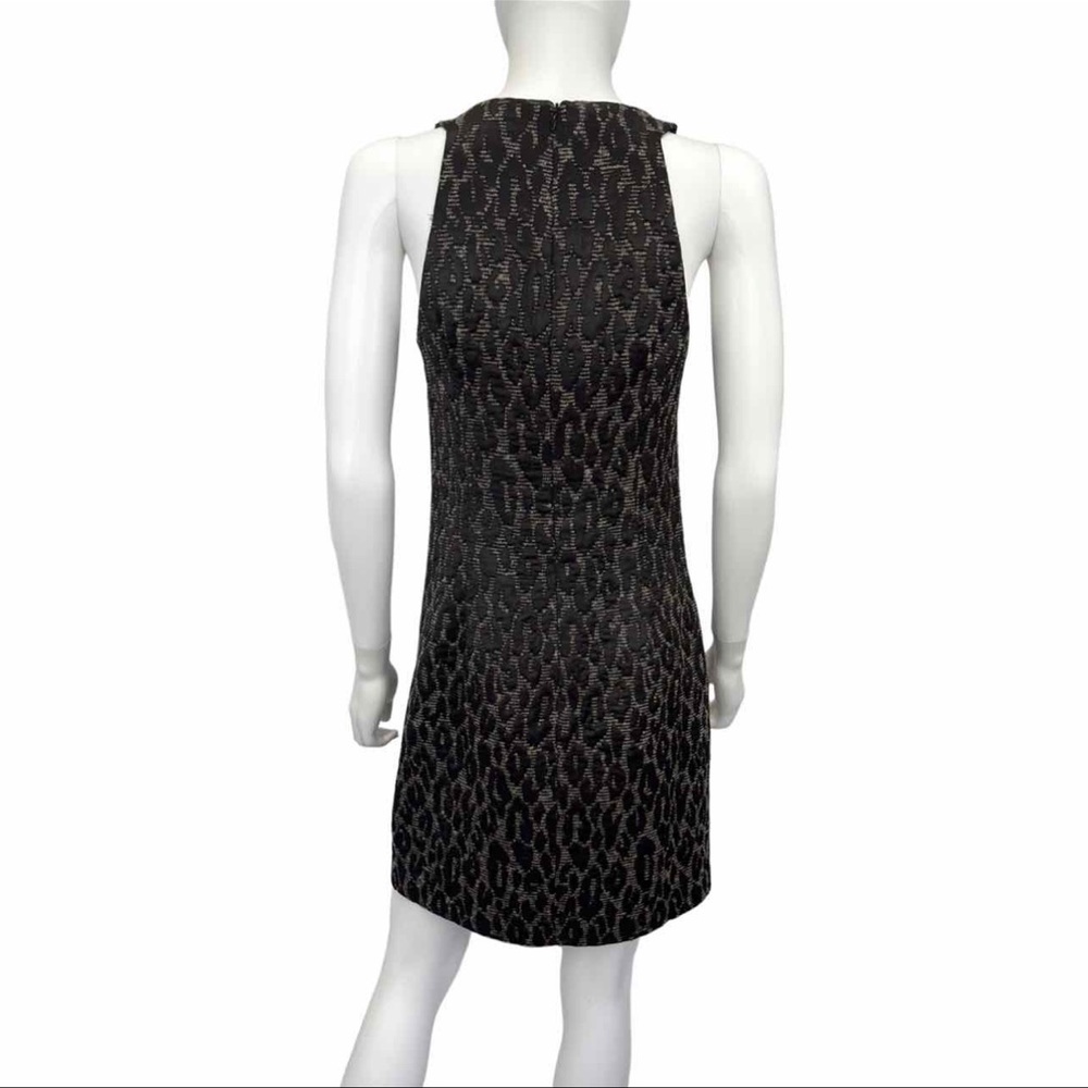 Trina Turk Black Leopard Print Wool Blend Sleeveless Dress, NWT E0666 - Picture 3 of 10